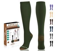 NEWZILL Compression Dress Socks for Men & Women Circulation | Cotton Rich Comfortable Socks 15-20mmHg | BEST Stockings for Business Casual Running Medical Athletic Knee-High Support Socks