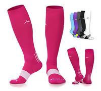 NEWZILL Medical Compression Socks for Women & Men Circulation 20-30 mmHg, Best for Running Athletic Hiking Travel Flight Nurses (Pink, XXL)