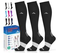 NEWZILL Medical Compression Socks for Women & Men Circulation 20-30 mmHg, Best for Running Athletic Hiking Travel Flight Nurses ( 3-Pairs, Black, L/XL)