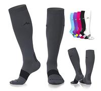 NEWZILL Medical Compression Socks for Women & Men Circulation 20-30 mmHg, Best for Running Athletic Hiking Travel Flight Nurses Grey XS