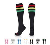 NEWZILL Medical Grade Compression Socks 20-30 mmHg, Plus Size Knee-High Support for Men & Women, All-Day Comfort for Work Travel Running Cycling and Fitness Yellow/Green/Red S/M