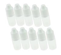 Newzoll 10 Pcs 5 ml Empty Plastic Dropper Clear Bottles Squeezable E-juice E-Liquid Childproof, White Cap