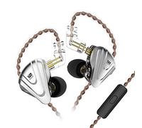 NEX KZ ZSX 5BA+1DD 6 Driver Hybrid in-Ear HiFi Earphones with Zinc Alloy Faceplate, 0.75mm 2 Pin Detachable Cable (With mic, Black)