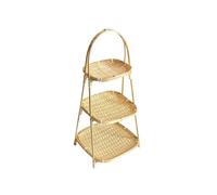 NexaGeniX Veg Basket 1/2/3 Layer Handwoven Fruit Basket Decorative Standing Tray Storage for Kitchen Fruit Storage(Large)