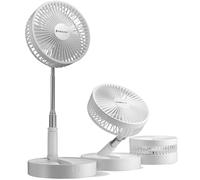 NEXAIR Premium 8" Foldable 4 Speed Portable Fan with Adjustable Height 14” - 39.5 in, Rechargeable Folding Fan For Home And Office, Quiet Floor Fan For Bedroom, Battery Operated Fan For Travel