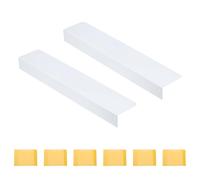 Nexarelle 2 Pcs Metal Kitchen Refrigerator Gap Partition, 50 x 10cm Countertop Gap Extension Board - No Drill Adjustable Refrigerator Side Partition Between Countertop and Walls, White