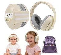 NEXAVIBE 2-in-1 Baby Ear Defenders 0-48 Months, Adjustable Noise Cancelling Baby Earmuffs with Soft PU Leather Pads, CE&EN71 Certified Infant Hearing Protection for Airplane, Concert, Newborn Gifts
