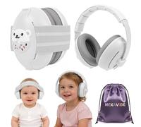 NEXAVIBE 2-in-1 Baby Ear Defenders 0-48 Months, Adjustable Noise Cancelling Baby Earmuffs with Soft PU Leather Pads, CE&EN71 Certified Infant Hearing Protection for Airplane, Concert, Newborn Gifts