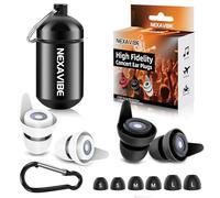 NEXAVIBE High Fidelity Concert Ear Plugs - 27dB Noise Reduction,2-Pair Reusable Silicone 3 Sizes (S/M/L), Ergonomic Secure Fit & Aluminum Case for Festivals, Live Music, Sports, Motorcycle, Travel