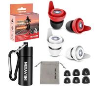 NEXAVIBE Ultra-Soft Motorcycle Earplugs - 27dB Noise Reduction (2 Pairs, 3 Sizes) | Helmet-Compatible with Aluminum Case | Rides, Concerts, Flights | Best Adult Noise Cancelling Earplugs, Travel-Ready