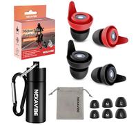 NEXAVIBE Ultra-Soft Motorcycle Earplugs - 27dB Noise Reduction (2 Pairs, 3 Sizes) | Helmet-Compatible with Aluminum Case | Rides, Concerts, Flights | Best Adult Noise Cancelling Earplugs, Travel-Ready