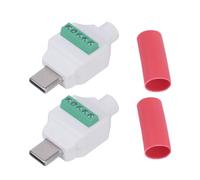 NEXAVKPR 2 Units USB C 5 Pin Male Connector for Data Cable Connection | Built-in Emarker Chip for USB C Cable Data Sync 100W 20V 5A Solderless Repair Fast Charging Charging