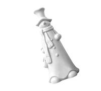 NEXAVKPR Freestanding Holiday Desk Decor Snowman Figure White 3D Printed | Smiling Tabletop Character for Christmas Shelf Windowsill Winter Styling