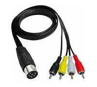 NEXAVKPR Reliability 6Pin DIN to Stereo Sound, DIN6P m to 4RCA m 150CM | PVC 6Pin DIN to Adapter Cable with Stable and Crisp Sound for Multiple Devices, Plug and Play Setups, 50cm / 150cm