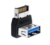 NEXAVKPR Type-E 90-Degree Connector Adapter with Multilayer Board, PH741B | Driverless Installation, 90-Degree Male-to-Female Interface, Black Housing with Silver Shells and Blue Inserts