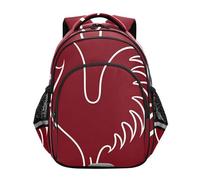 Nexawaveo 17In Kids Backpack for School Travel Hiking Line Rooster Red Kindergarten Elementary Backpacks with Reflective Stripe