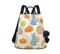 Nexawaveo Backpack Purse for Women Anti Theft Back Zipper Pocket Travel Rucksack, Easter Bunnies & Eggs