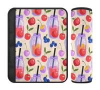 Nexawaveo Car Seat Strap Covers Fruity Jar Pattern Beige Soft Flannel Shoulder Pads for Baby Car Seat Stroller Backpack