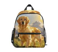 Nexawaveo Cartoon Toddler Backpack Kids Preschool Daypack Kindergarten Backpacks with Name Tag for Boys Girls, Epic Dog Gold, S, Daypack Backpacks