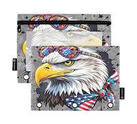 Nexawaveo Cool Aviator Grey 2Pack Pencil Pouch Set for 3 Ring Binder Smooth Zipper with Clear PVC Window Pencil Case for School Supplies