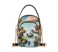 Nexawaveo Cute Quilted Crossbody Bag Small Shoulder Purse Women's Handbags Phone Purse with Chain, Monkey and Capybara