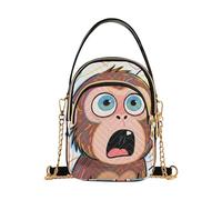 Nexawaveo Cute Small Crossbody Bags for Women Quilted Handbags Shoulder Purse Phone Wallet Chain Bag, Colorful Monkey White-1