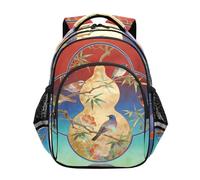 Nexawaveo Kids Backpack for Boys Girls School Backpack for Elementary Preschool Lightweight Bookbag, Traditional Gourd Bird Art, M, Travel Backpacks