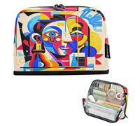 Nexawaveo Large Capacity Pencil Case Organizer 8.3x5.9in Cubist Portrait Colorful Pen Pouch for School Office Travel