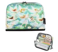 Nexawaveo Large Capacity Pencil Case Organizer 8.3x5.9in Flower Holding Fairies Pen Pouch for School Office Travel