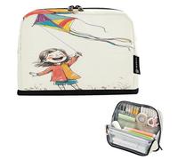Nexawaveo Large Capacity Pencil Case Organizer 8.3x5.9in Flying Kite Pen Pouch for School Office Travel