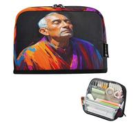 Nexawaveo Large Capacity Pencil Case Organizer 8.3x5.9in Futuristic Portrait Black Pen Pouch for School Office Travel