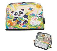 Nexawaveo Large Capacity Pencil Case Organizer 8.3x5.9in Illustrative Animals Rainbow Pen Pouch for School Office Travel