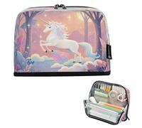 Nexawaveo Large Capacity Pencil Case Organizer 8.3x5.9in Magical Unicorns Pastel Pen Pouch for School Office Travel