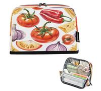 Nexawaveo Large Capacity Pencil Case Organizer 8.3x5.9in Pasta Ingredients Pen Pouch for School Office Travel