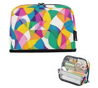 Nexawaveo Large Capacity Pencil Case Organizer 8.3x5.9in Translucent Circles White Pen Pouch for School Office Travel