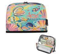 Nexawaveo Large Capacity Pencil Case Organizer 8.3x5.9in Vivid Ocean World Multicolor Pen Pouch for School Office Travel