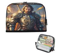 Nexawaveo Large Capacity Pencil Case Organizer 8.3x5.9in Warrior in Armor Pen Pouch for School Office Travel