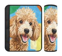 Nexawaveo Premium Strap Covers (10"×7.7") Brown Poodle Cute Extra Wide Shoulder Pads for Car Seats Strollers Backpacks