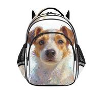 Nexawaveo Preschool Kids Backpack Kindergarten Elementary School Bookbag for Boys Girls Age 3-8, Colorful Puppy Portrait, S