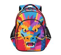 Nexawaveo Preschool Kids Backpack Kindergarten Elementary School Bookbag for Boys Girls Age 3-8, Lively Dragon Illustration, M, Travel Backpacks