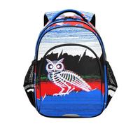 Nexawaveo Preschool Kids Backpack Kindergarten Elementary School Bookbag for Boys Girls Age 3-8, Owl Skeleton Red Navy Dark, M, Travel Backpacks