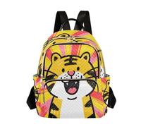 Nexawaveo Quilted Backpack for Women Carry-On 14 Inch Laptop bag Lightweight Work Daypack Blue Sea Night Sky, Crayon Big Cat Yellowpink, S, Rucksack Backpacks