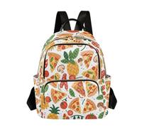 Nexawaveo Quilted Backpack for Women Carry-On 14 Inch Laptop bag Lightweight Work Daypack Colorful Dessert Berry, Cute Pizza Pineapple, S, Rucksack Backpacks