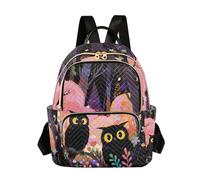 Nexawaveo Quilted Backpack for Women Carry-On 14 Inch Laptop bag Lightweight Work Daypack Cute Hotel Building, Cute Owls, S, Rucksack Backpacks