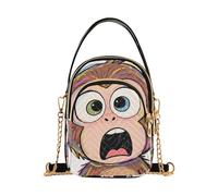 Nexawaveo Quilted Crossbody Bag Small Shoulder Purse Women's Handbags Phone Purse with Chain, Colorful Monkey White