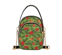Nexawaveo Quilted Crossbody Bag Women's Small Handbags, Squirrel Red Leaf Green