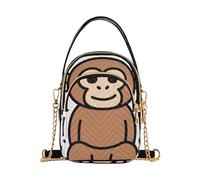 Nexawaveo Small Crossbody Bags for Women Quilted Handbags Shoulder Purse Phone Wallet Chain Bag, Cartoon Monkey Color