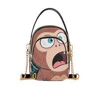 Nexawaveo Small Handbag Crossbody Bag for Women Quilted Bags Shoulder Purse Phone Wallet Chain Bag, Colorful Monkey Black