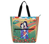 Nexawaveo Waterproof Piano Bag for Lessons Color Cats Dots Music Tote with Zipper Pockets for Sheet Music & Books, Family in Field Colorful Dots, One Size