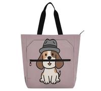 Nexawaveo Waterproof Piano Bag for Lessons Folk Pattern Multicolor Music Tote with Zipper Pockets for Sheet Music & Books, Playful Dog Purple, One Size